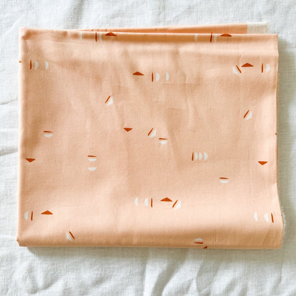 1.2 yd - Terrakotta - Stenciled Sun - Fabric
